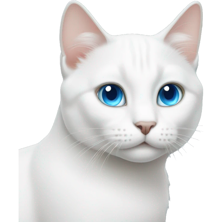 white cat with blue eyes emoji