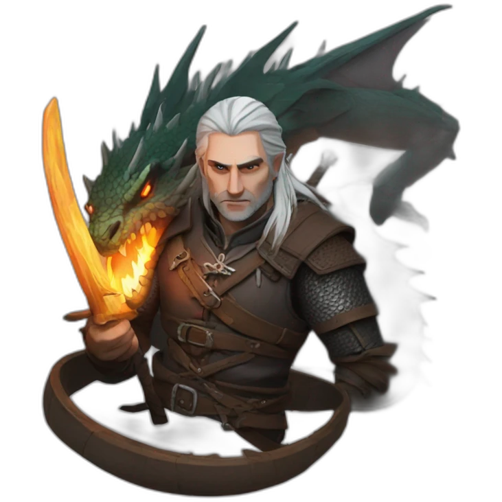 Witcher with dragon emoji