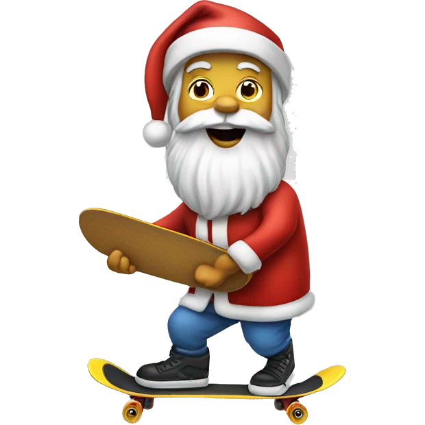 Santa riding skateboard  emoji