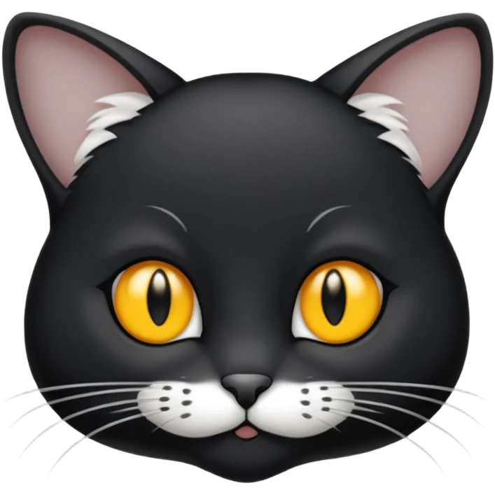 Chat noir et blanc tapant une souris grise emoji
