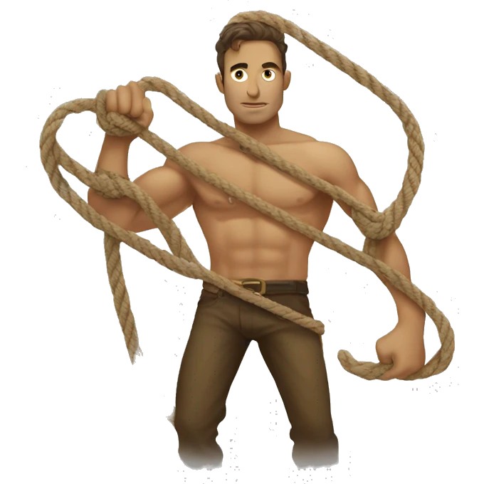 Hero with special skill be handy with ropes. The ropeman emoji