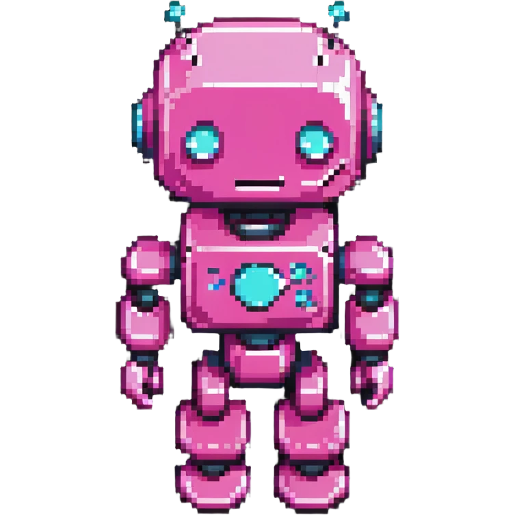 shiny pink robot emoji