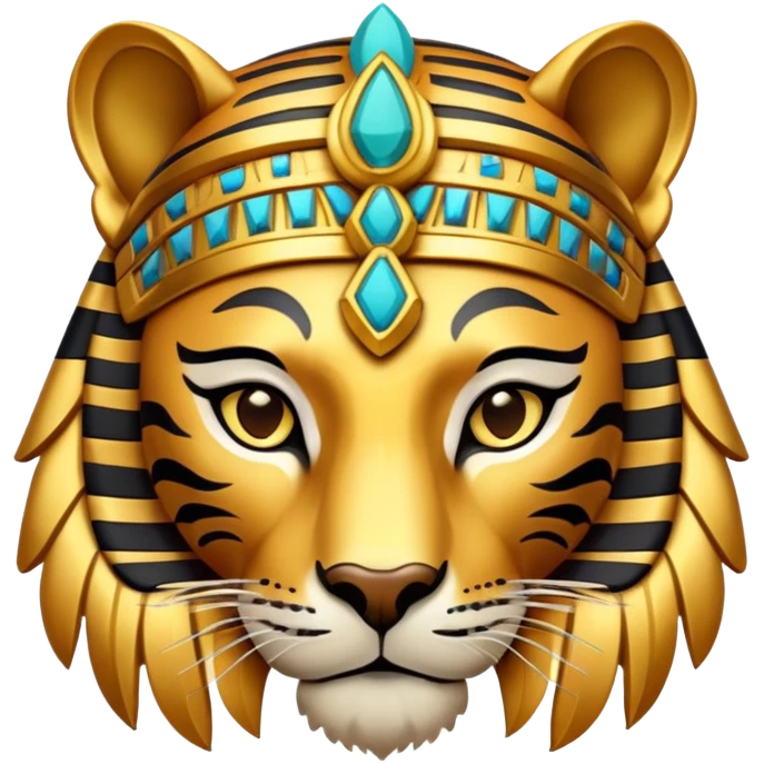 Ancient Egyptian tiger god with headdress emoji