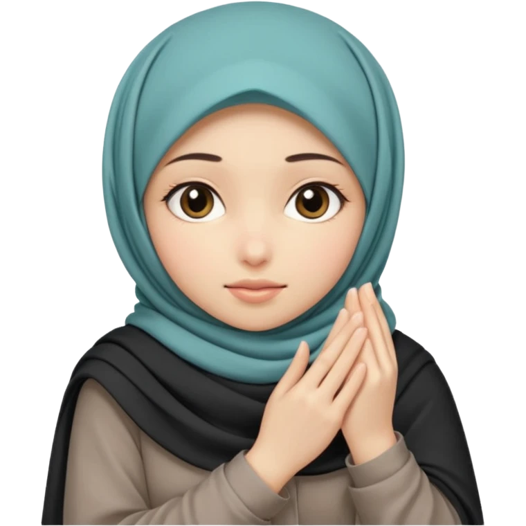 Hijabi girl sitting.     head covered
hands pulling the fabric in
shy-but-dramatic energy
“no cameras pls” but in a cute way
soft + mysterious vibe emoji
