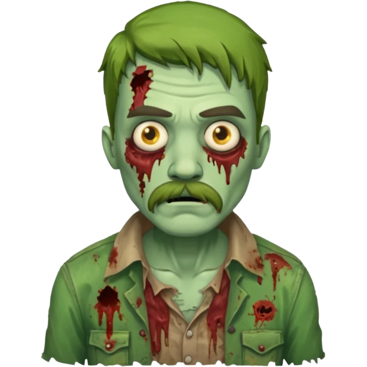 zombie with mustache   emoji