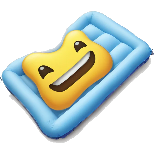 inflatable floating mattress on pool emoji