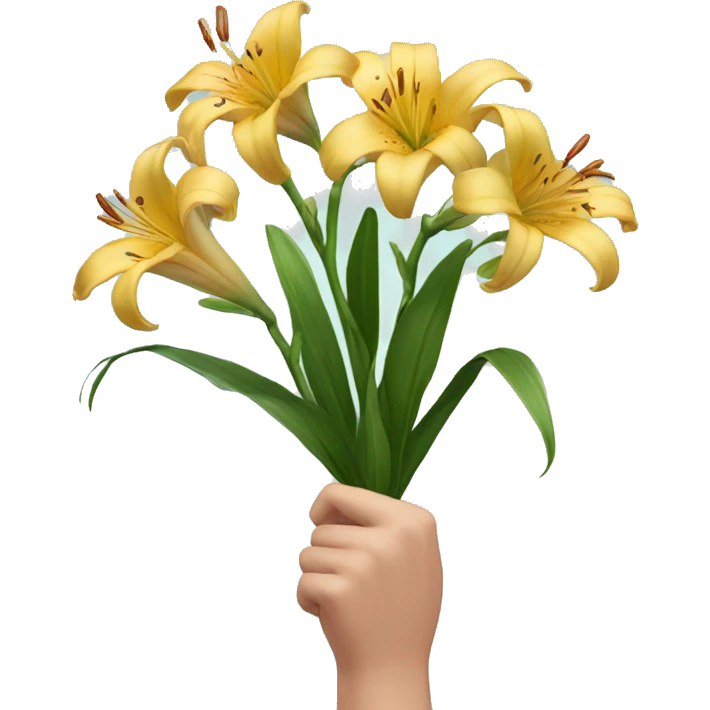 lilies in hand emoji