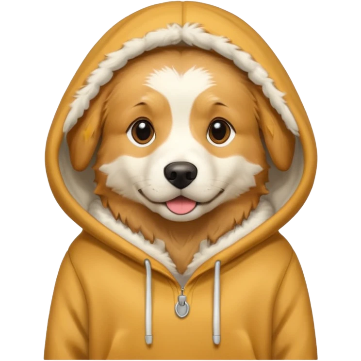 Dog wearing a hoodie emoji