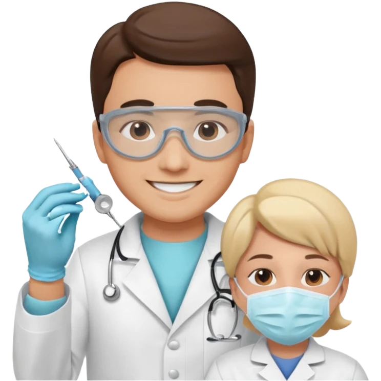 Dentist with patient emoji