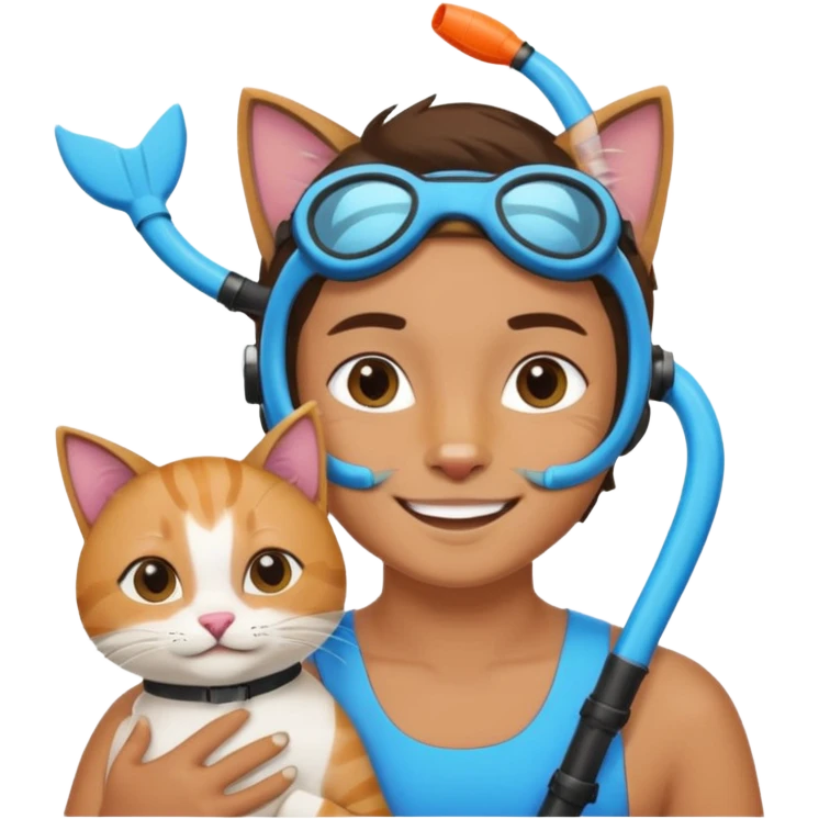 Kai Cenat holding a cat wearing a snorkel emoji