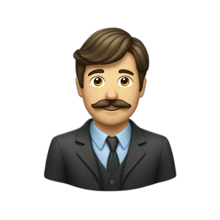 Un homme avec une moustache emoji