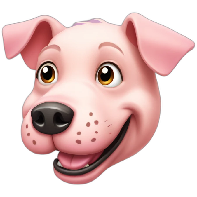 silly piggy doggy emoji