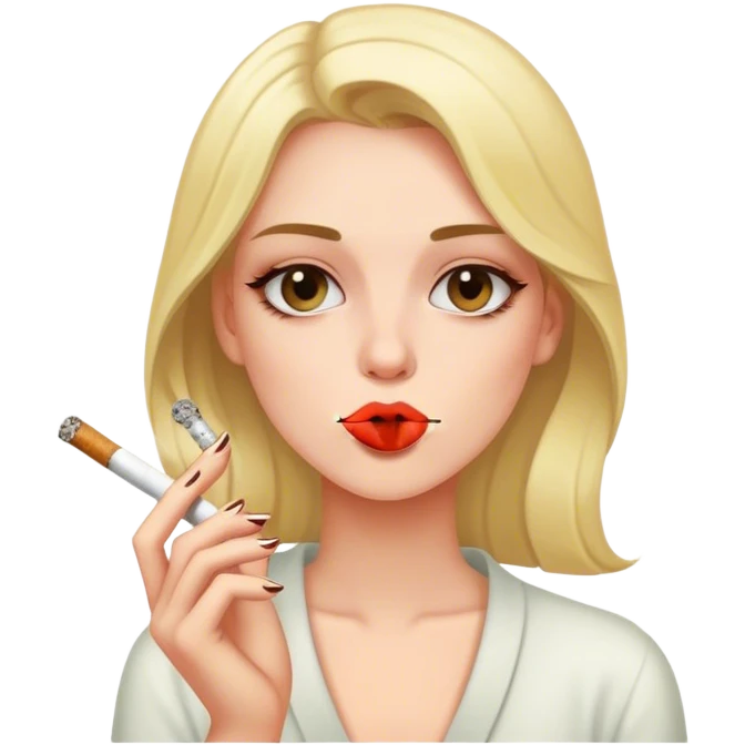 Girl smoking a joint emoji