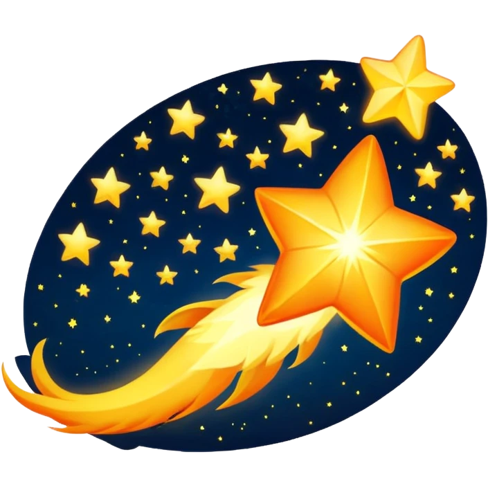 Meteor – Bright falling star with blazing tail emoji