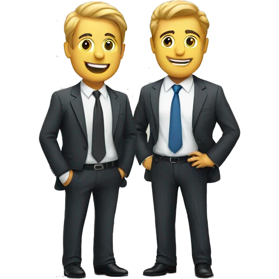 two business men talking with each other  in suits emoji