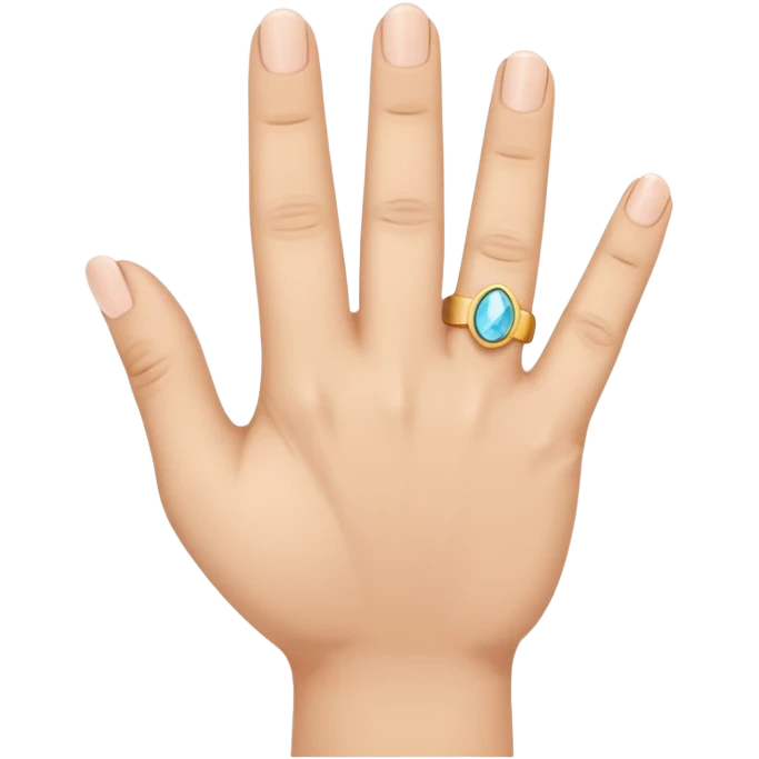 the ring finger, index finger, and middle finger facing up while the thumb and pinky finger are closed emoji