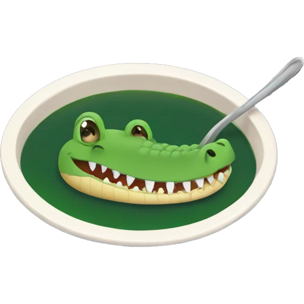 Crocodile swimming in soup emoji