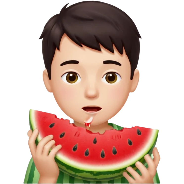 Gamin qui mange une pastèque emoji