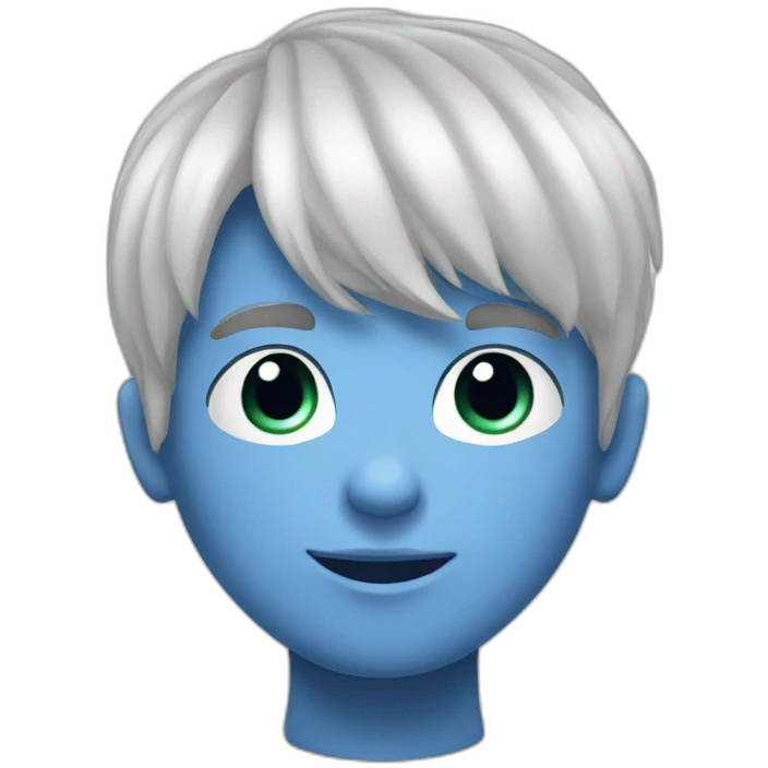 Teenager boy with white hair, haircut “curtains” emoji