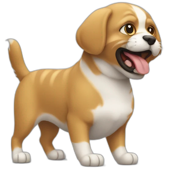 Un chat qui se bat contre un chien emoji
