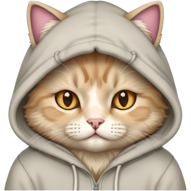 Cat wearing hodie emoji