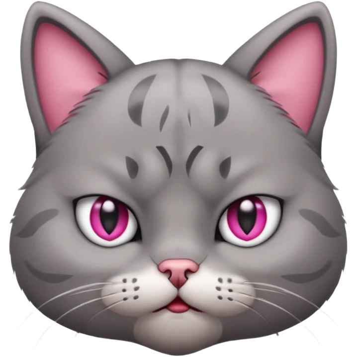 a  cute cat is sad and mad emoji