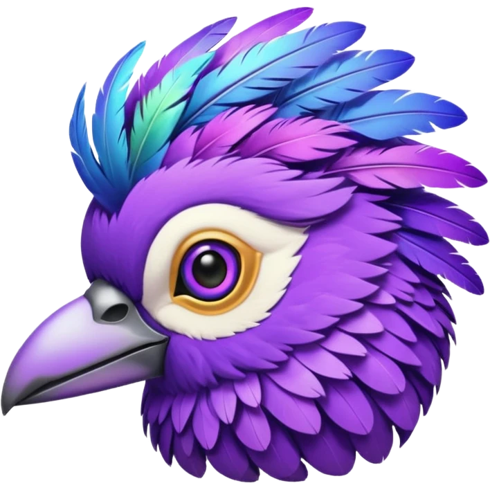 purple feathered bird emoji