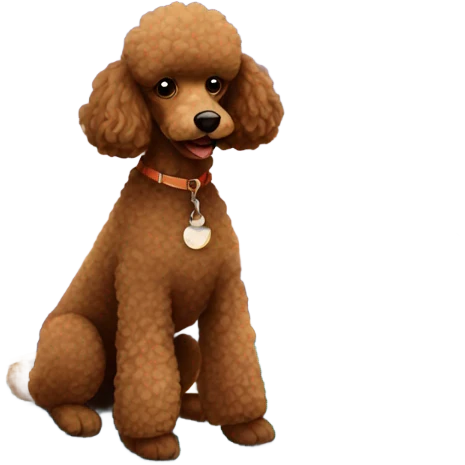 Brown poodle on a boat emoji