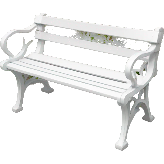beautiful delicate white park bench emoji