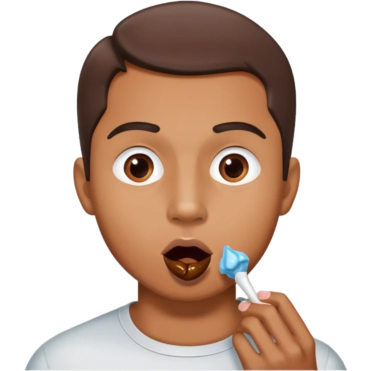 Man eating kisses emoji