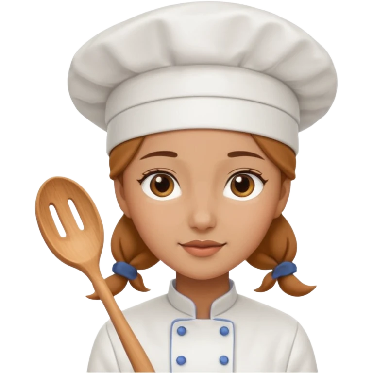 Young female baker – wearing white chef hat

 emoji
