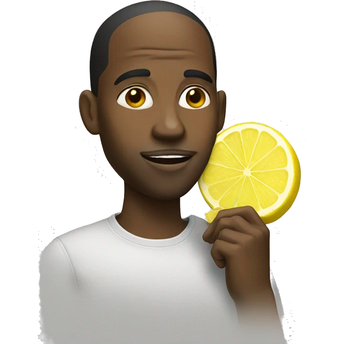 Black guy eating lemon emoji