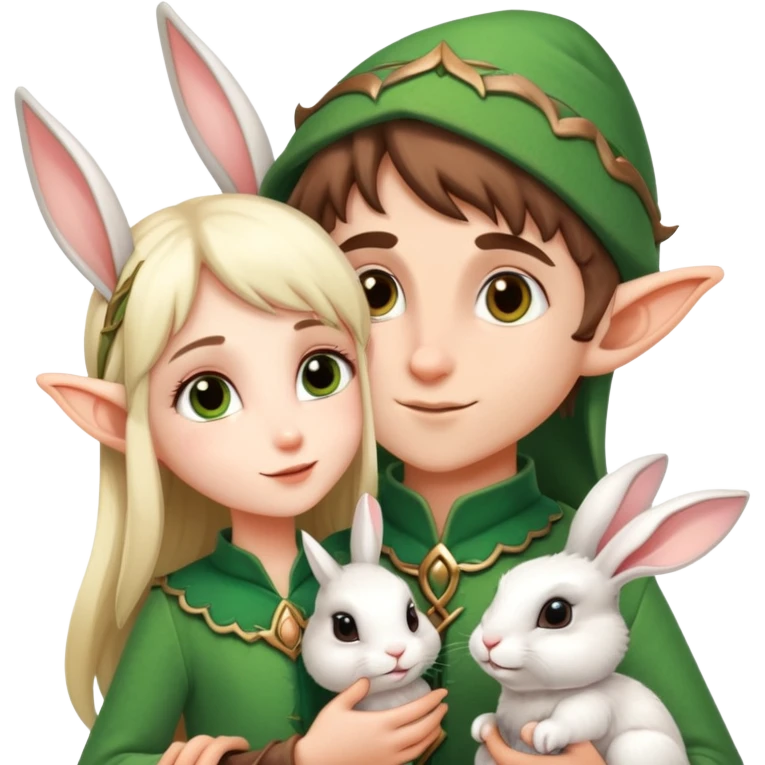 boy elf love girl rabbit emoji