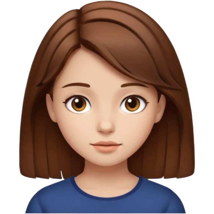 Chica con pelo marron aesthetic emoji