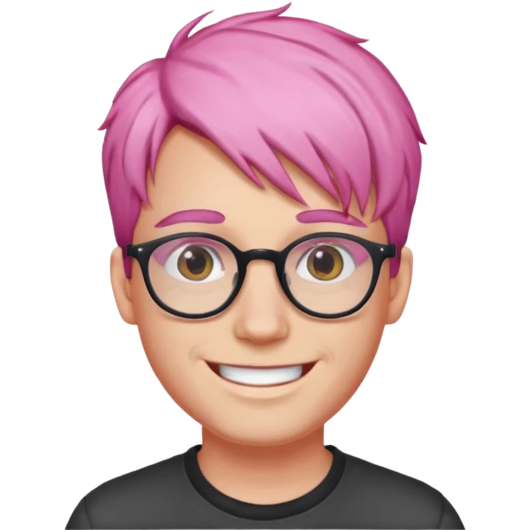 pink haired guy with glasssess emoji