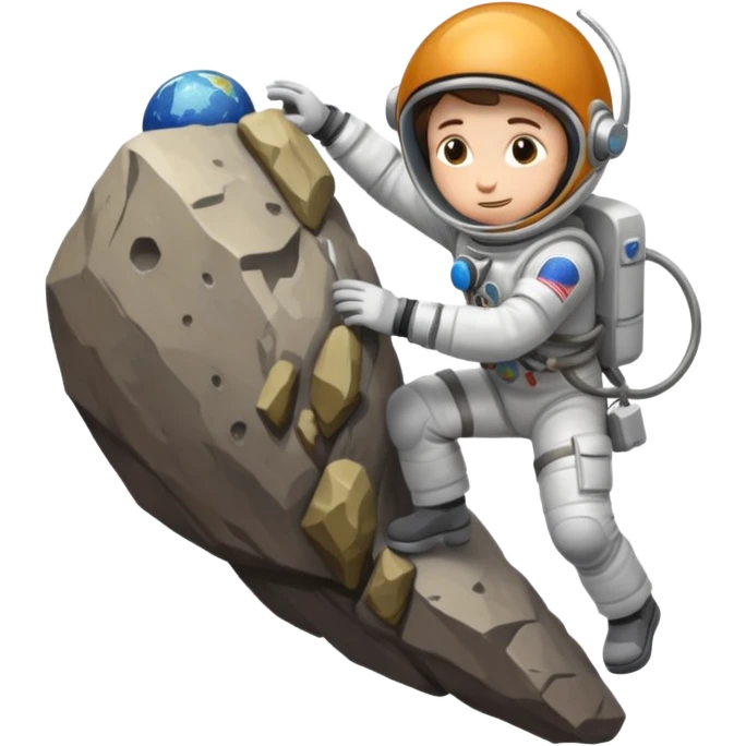 a rock climber dressed like an astronaut emoji