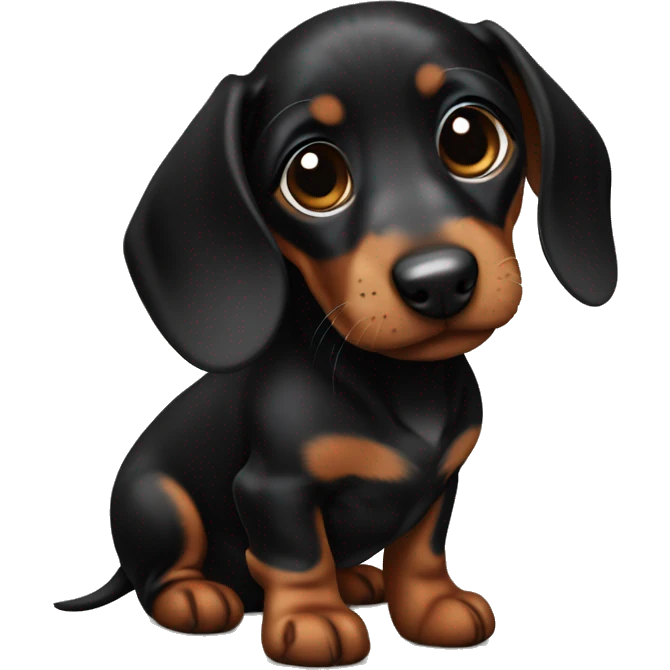 Black and brown dachshund puppy emoji