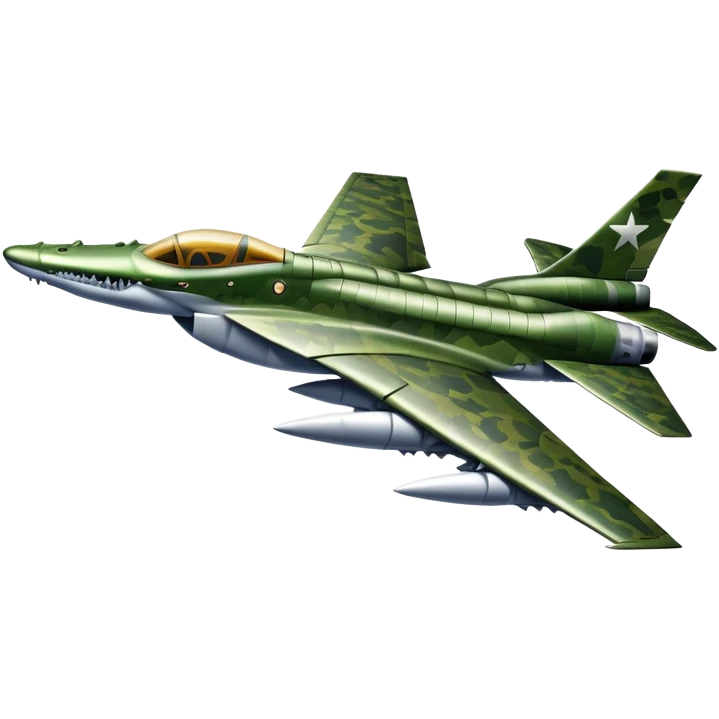 Un cocodrilo fusionado con un avión de combate  emoji