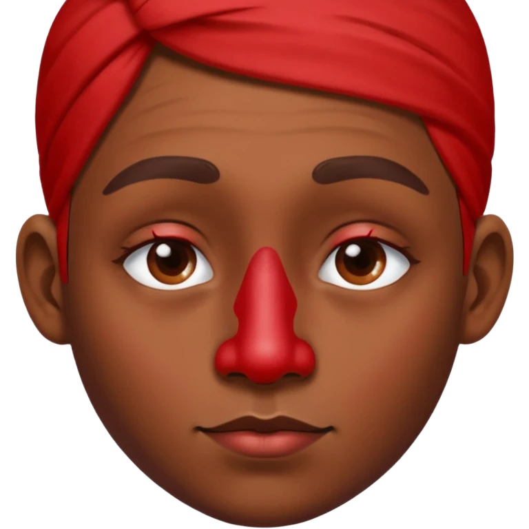Paint on nose, half body, only nose. emoji