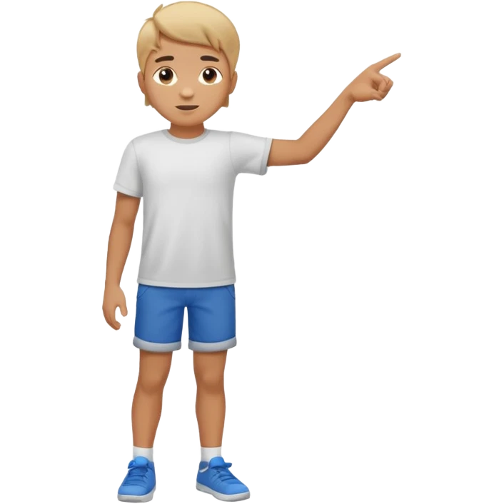 full body boy extending pointing to the side. emoji