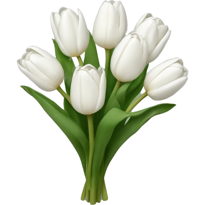 white tulip bouquet  emoji