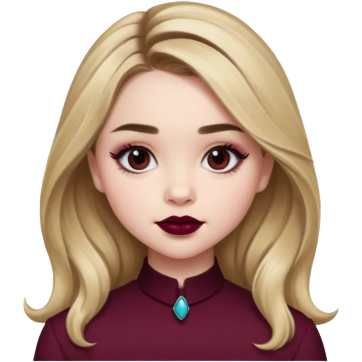 Sabrina carpenter wearing burgundy lipstick  emoji