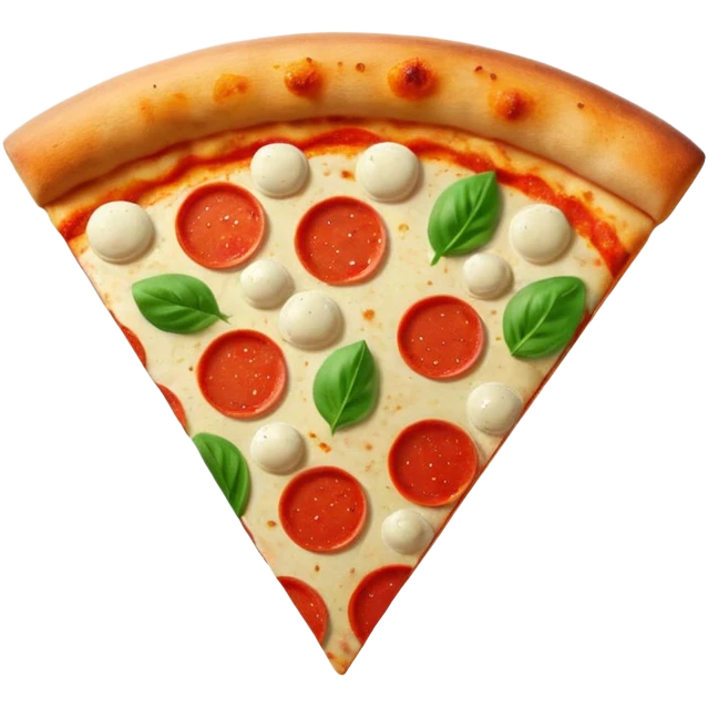 Italian cuisine HUMANLESS avatar in bright emoji-style illustration. Pizza slice or pasta, red green colors, simple shapes, flat design, cheerful and expressive. emoji