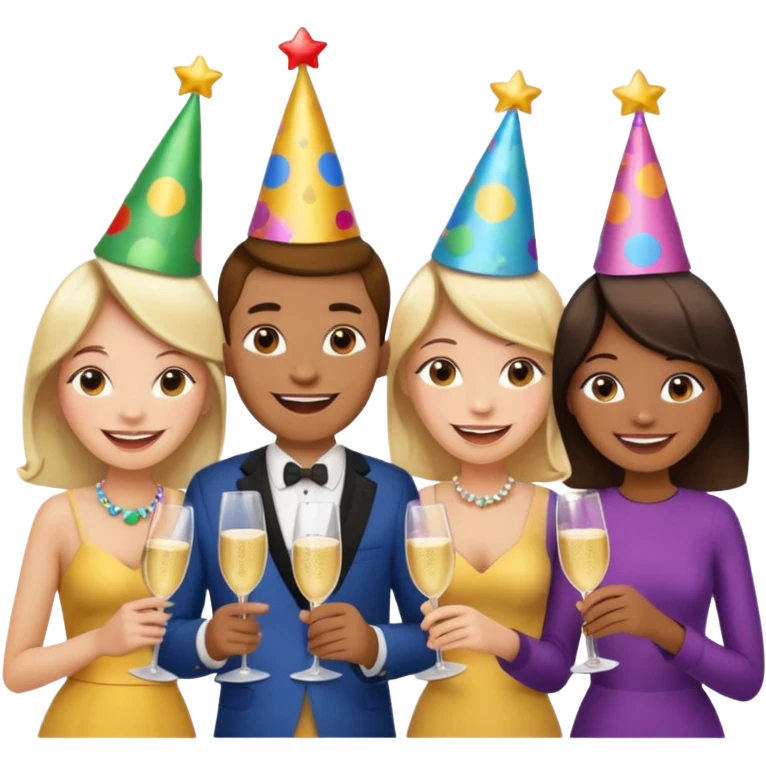 family of 5 members excited emoji