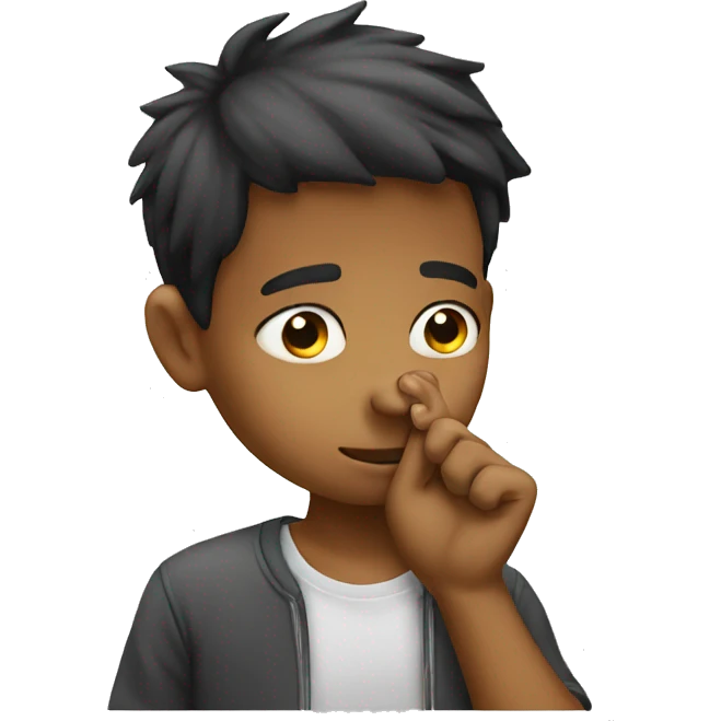 boy picking nose emoji