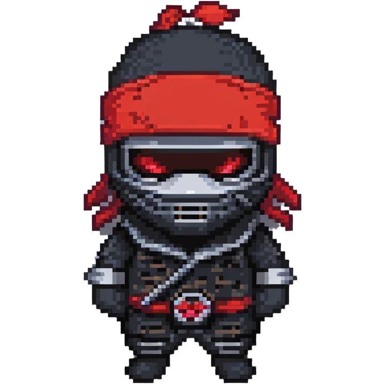 masked ninja, red headband emoji