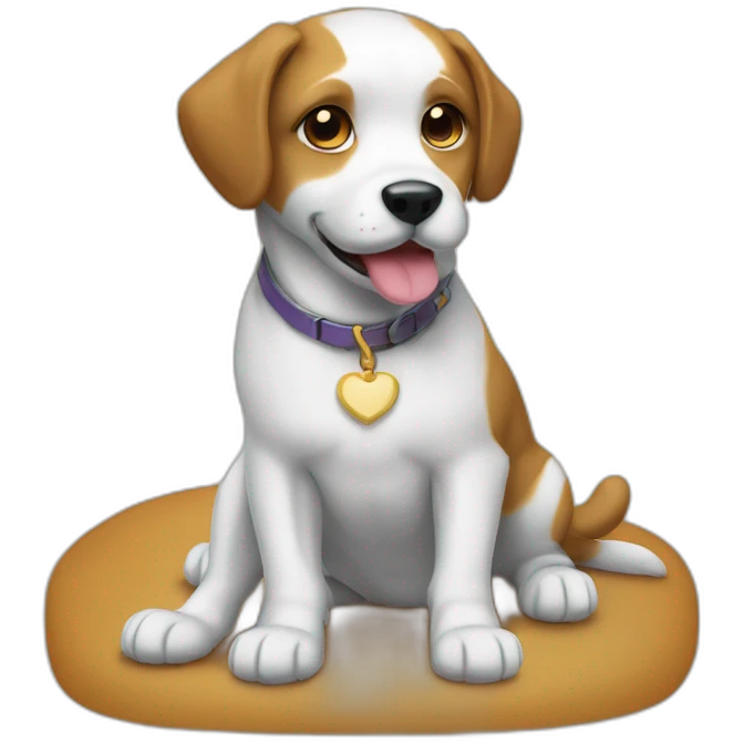 Chien sur un chat emoji