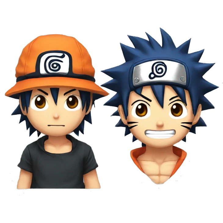  Naruto with luffy hat and goku hair emoji