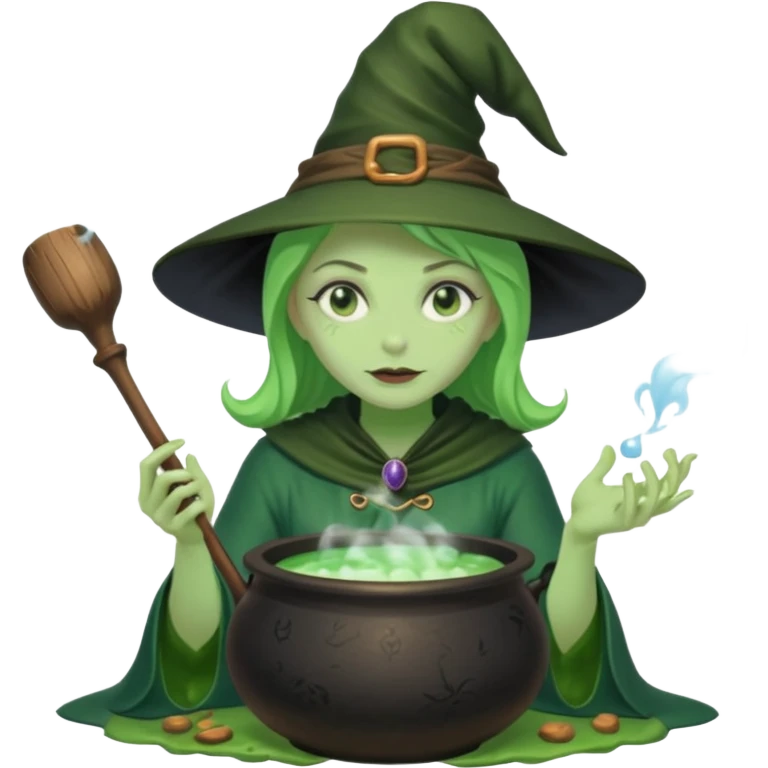 green witch cooking potion emoji