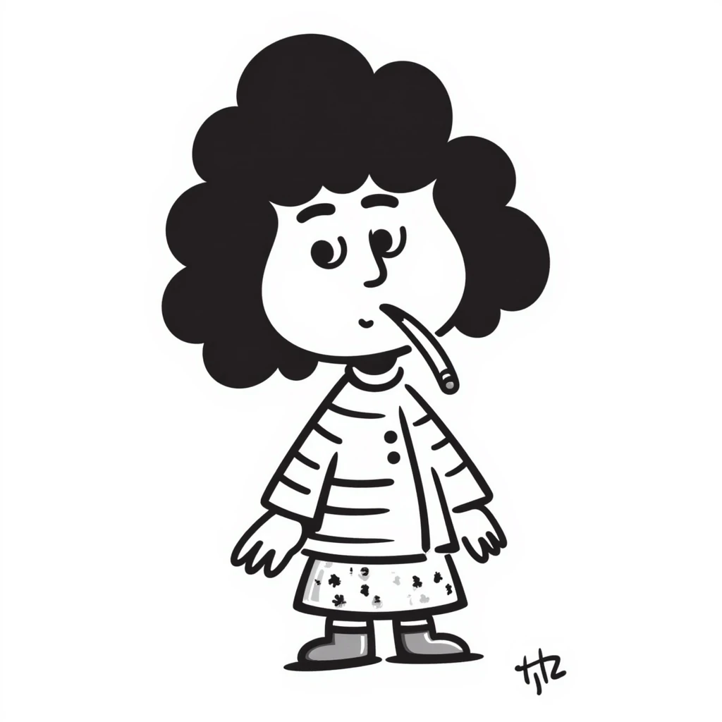 hand-drawn doodle of a whimsical character named 'tralalero tralala' smoking a joint emoji